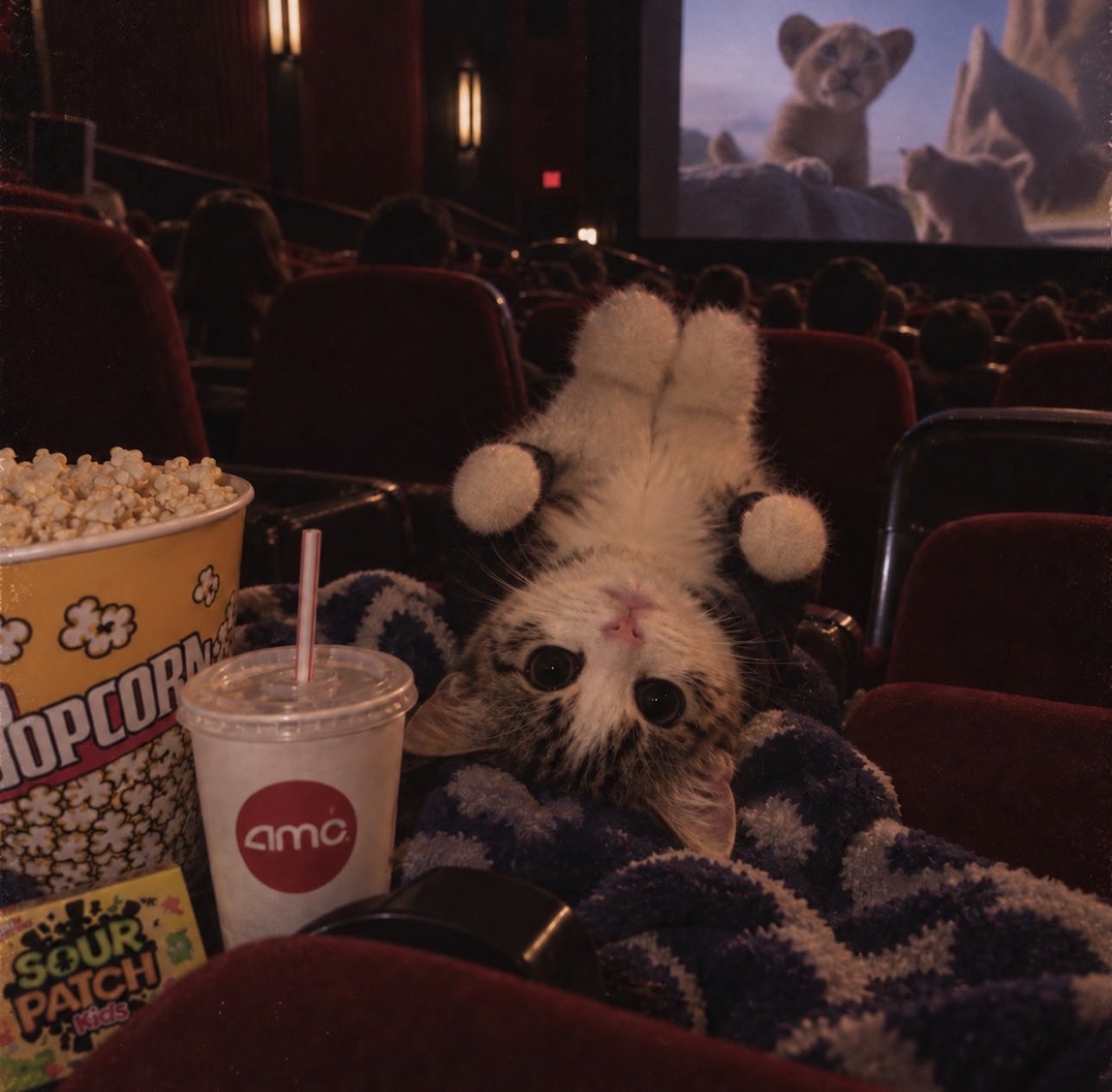Upside Down Cat at the cinema